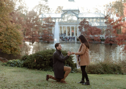 retiro park surprise proposal, madrid